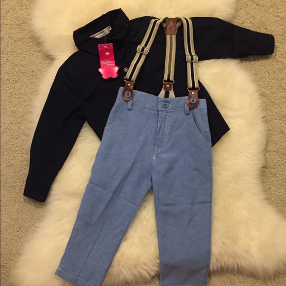 Toddler Outfit with Suspenders - Picture 2 of 7